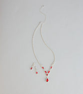 Regal Glow Necklace And Earrings Set