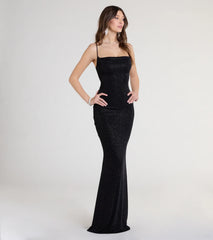 Joan Lace-Up Mermaid Glitter Formal Dress