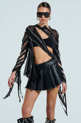 CROSS ZIP MESH TOP
