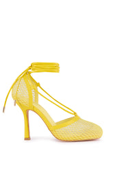 AZALEA WANG SKYLEE MESH SANDAL IN YELLOW