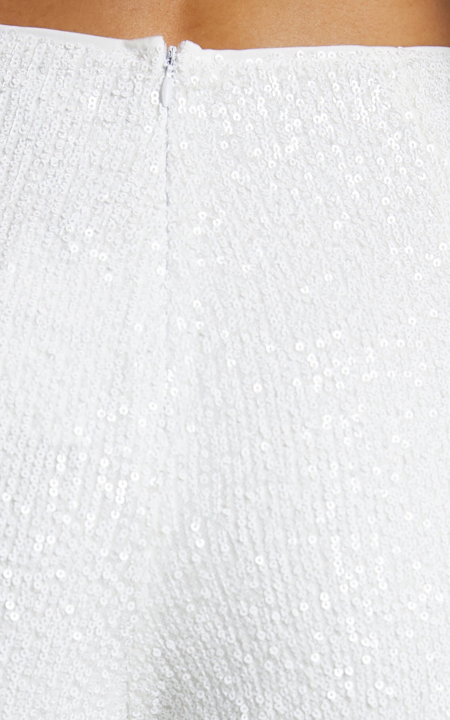 Julien Jumpsuit - Backless Wide Leg Cowl Neck Sequin Jumpsuit in White