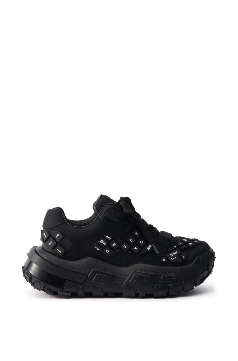 AZALEA WANG MAGNES BLACK KEYBOARD DETAIL SNEAKER
