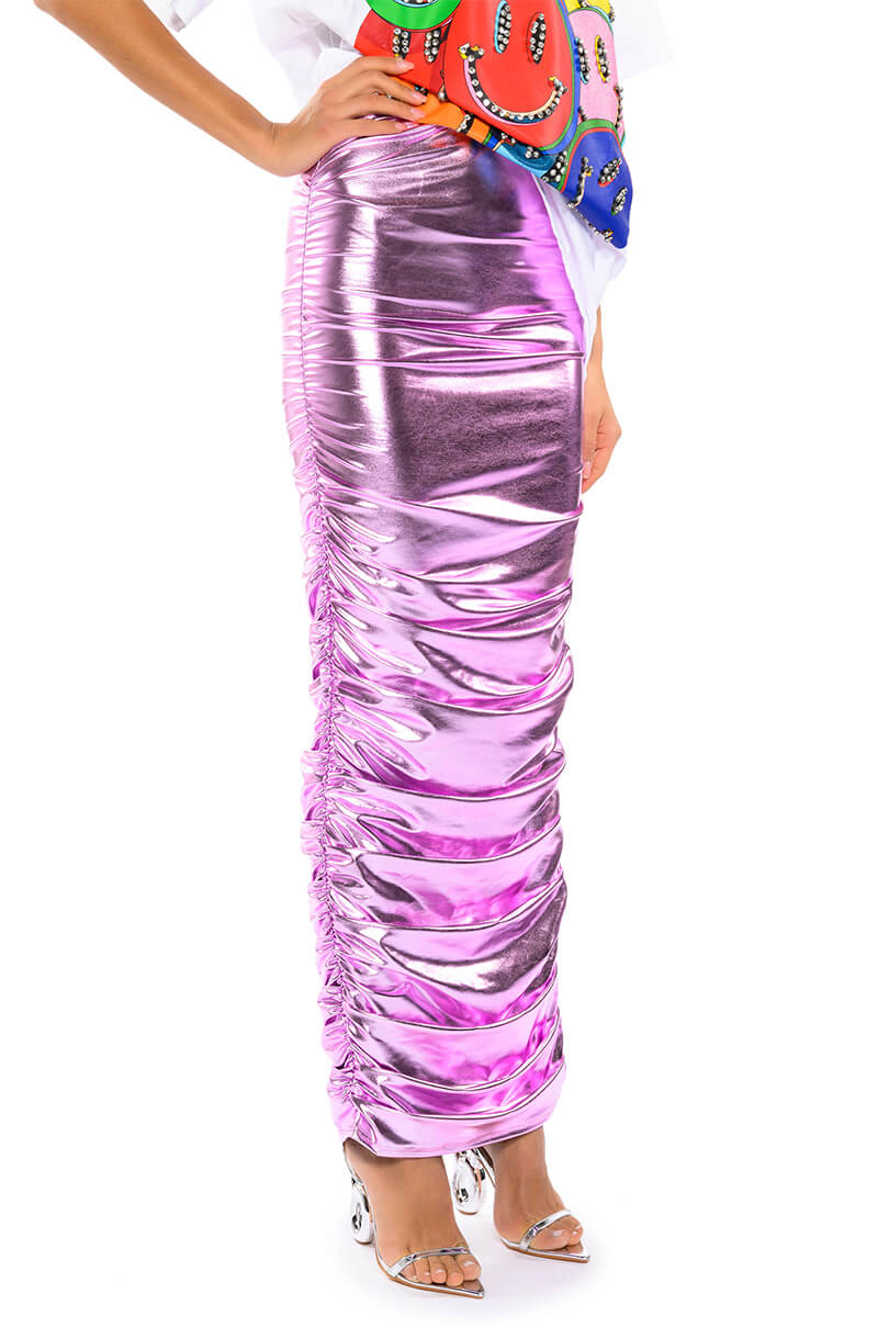 ANGEL ENERGY METALLIC MIDI SKIRT