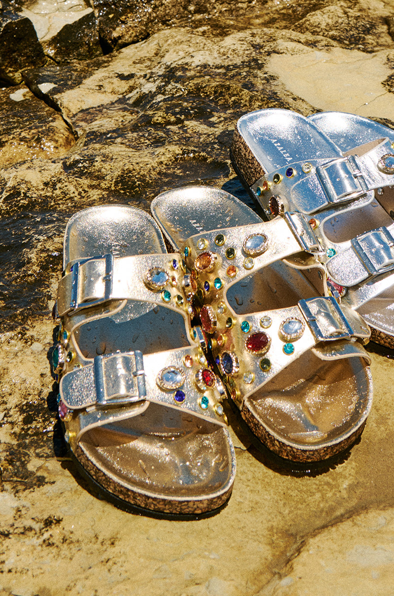 AZALEA WANG BAYLEAVES GOLD EMBELLISHED SANDAL