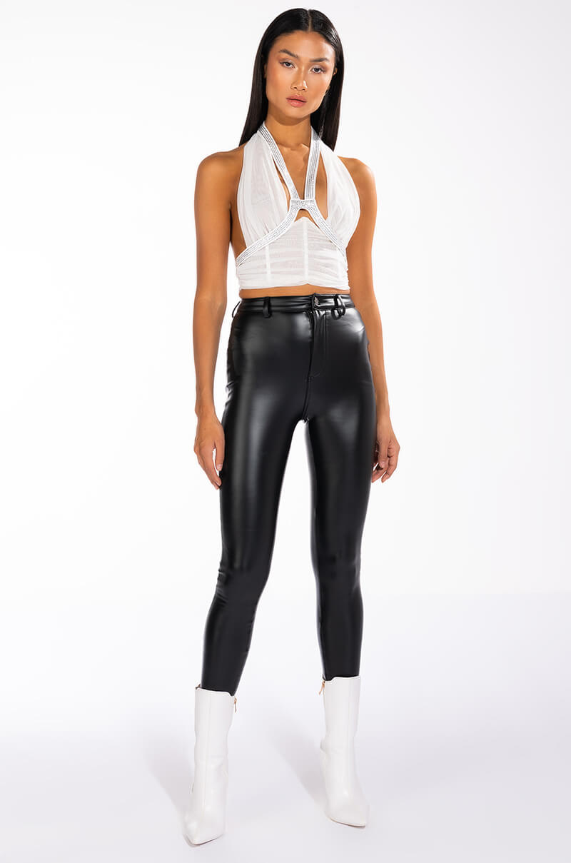 CLIO RHINESTONE DETAIL CORSET TANK